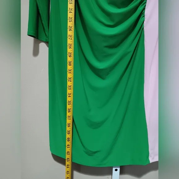 Kasper Women's (Size 3X)  Green/Pink Colorblock Knee-Length Sheath Dress (NWT) - Picture 14 of 14